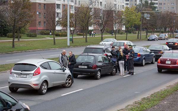 В Минске произошло столкновение 6 транспортных средств