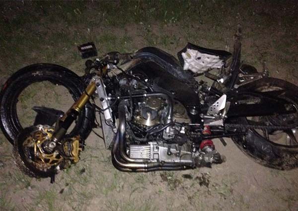 На МКАД произошла авария с участием водителя мотоцикла Kawasaki