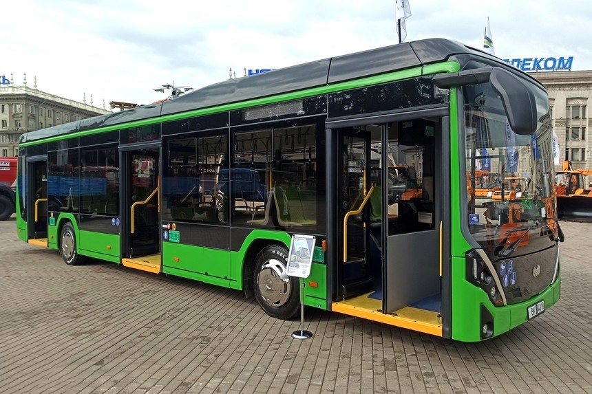 Новый бесконтактный троллейбус представили на «ECOLOGY EXPO – 2021» в Минске.