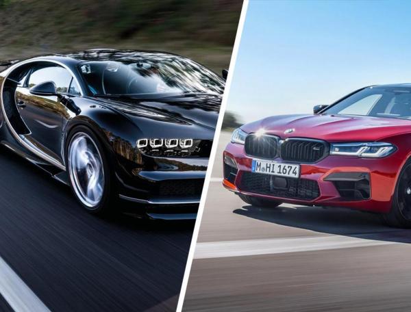 Сравнение Bugatti Chiron и BMW M5